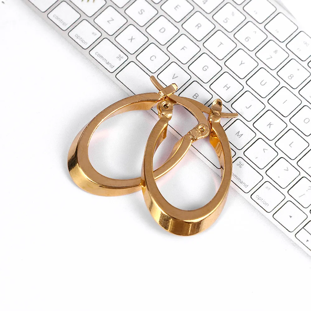 

Gorgeous Big Round Hip-Hop Earrings Trendy Solid Fine Gold Filled Hoop Style Fashion Jewelry Large Earrings Women