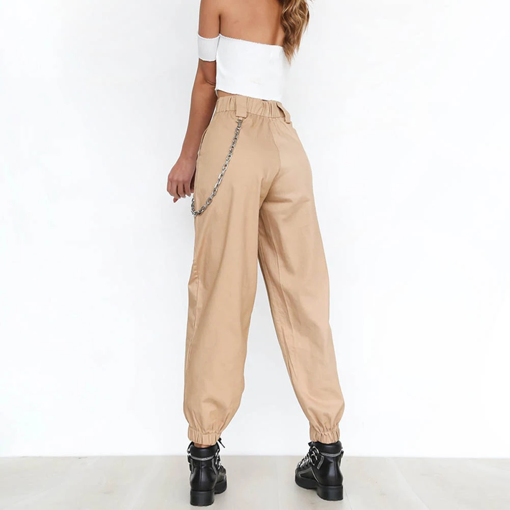 YJSFG HOUSE Brand Women Cargo Pants Trousers Casual Hip Hop Pants Military Army Combat Sportswear Chain Female Hip Hop Pants Hot YJSFG HOUSE Brand Women Cargo Pants Trousers Casual Hip Hop Pants Military Army Combat Sportswear Chain Female Hip Hop Pants Hot