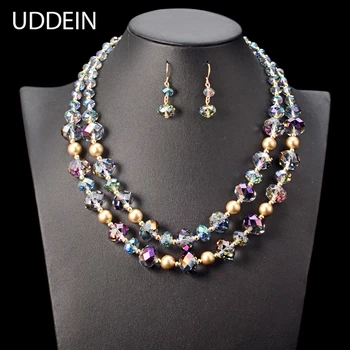 UDDEIN African beads jewelry set Layer Crystal Necklace & Pendant Vintage Statement Chokers Nigerian Wedding Indian Jewelry Sets