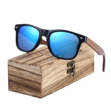 BARCUR Vintage Sunglasses Black Walnut Sun glasses Men Women Polarized oculos Sunglasses Feminino