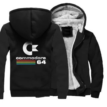 

Thicken Hoodie Men Commodore 64 SID Amiga Retro 8-bit High Qaulity Super Cool Printed Mens Hooded Sweatshirt Streetwear Coat Men