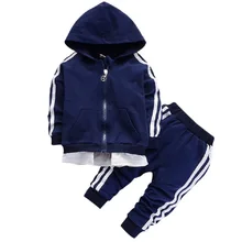 Детские комплекты одежды для мальчиков и девочек; Новинка г.; осенне-весенняя одежда с длинными рукавами для малышей; комплект одежды для детей; Модный спортивный костюм