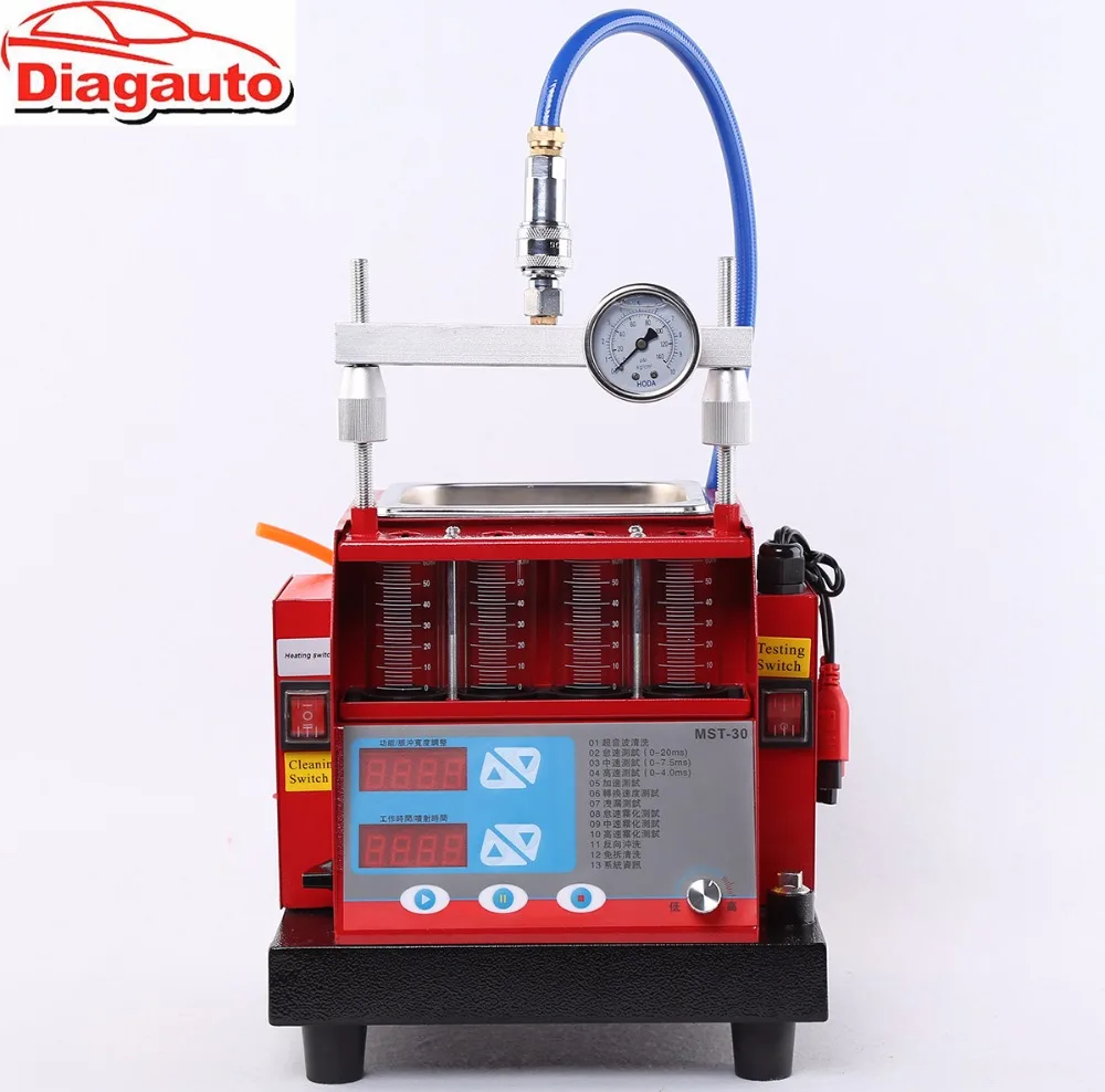 Professional MST 30 fuel injector cleaner & tester Ultrasonic cleaning trough built in 4 jars
