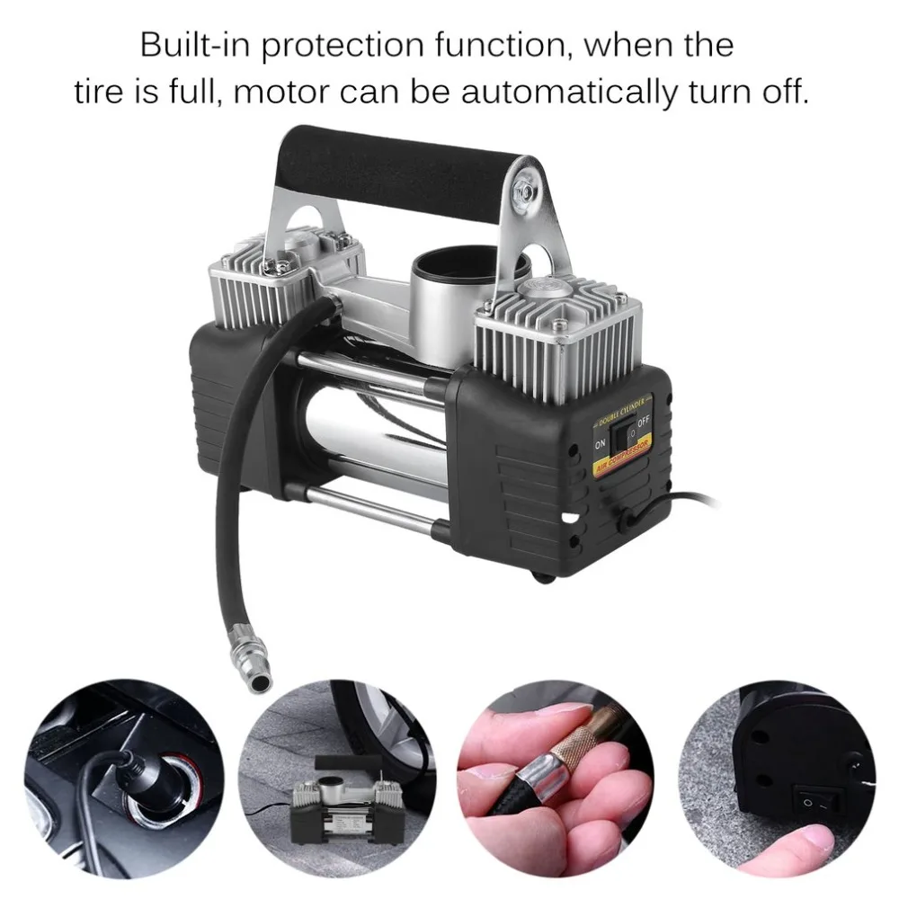

New Metal Vehicle Auto Electric Pump Portable Super Flow Car Tire Tyre Inflator DC 12V Air Compressor 70 L/MIN Car Pumps