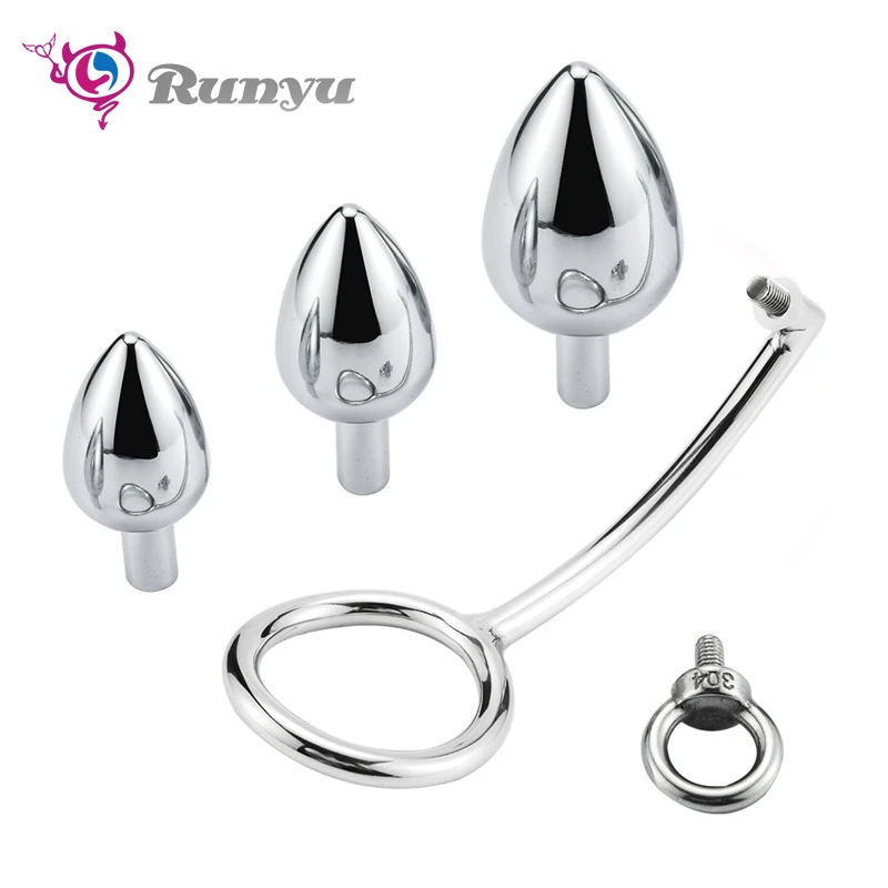 

Masturbador Masculin 3 size balls choose metal anal hook butt plug bead dilator alluminum alloy sex toy for men women adult game