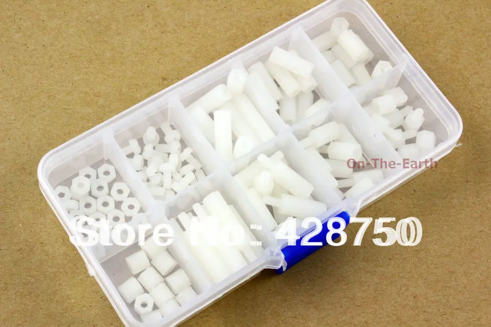 M3 Nylon Hex Spacers Screw Nut Assortment Kit Stand off Plastic Accessories Set