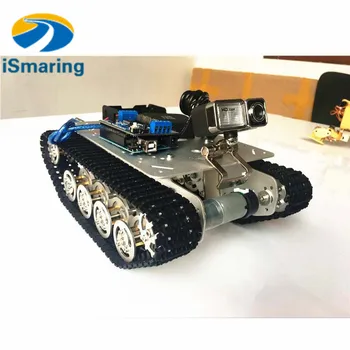 

Official iSmaring Wireless WiFi Video Monitor Control Kit Metal Shock Absorption Robot Tank Car Chassis TS100 DIY Crawler Tracke