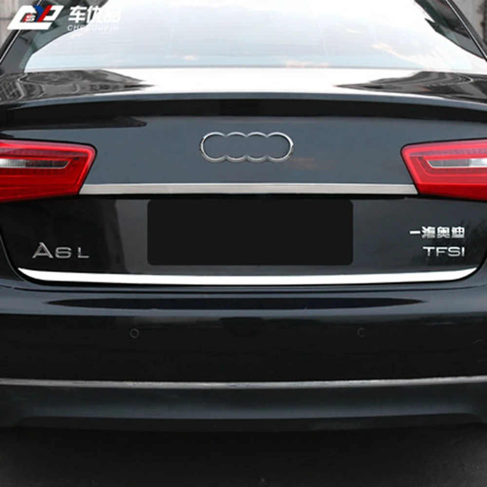 MONTFORD для Audi A6 C7 2013- Нержавеющая сталь задняя дверь ворота отделкой+ Задняя Крышка багажника формования декоративные охватывает 2 шт. стайлинга автомобилей