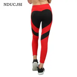 NDUCJSI новый дизайн фитнес-Леггинсы Wome ПРИНТ леггинсы сердце хип пуш-ап леггинсы женские Клубная спортивная одежда любовь тренировки