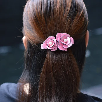 Women Hair Accessories Flower Hair Clip Elegant Pearl 2