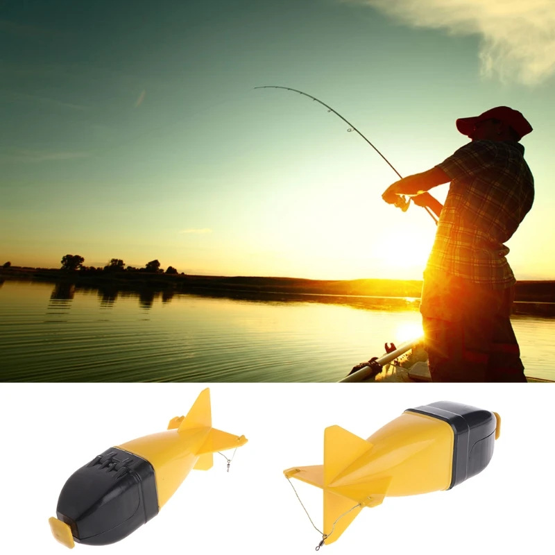 

Carp Fishing Bait Container Plastic Carp Lure Rocket Fish Feeder System Sling Sinking For Fish Feeding