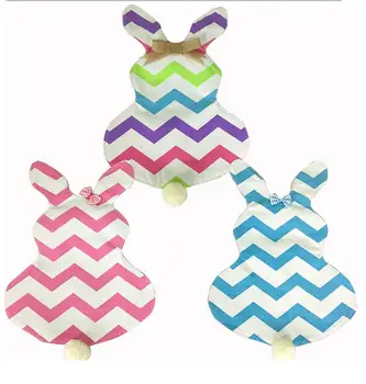 

50pcs/lot free shipping hot selling easter decoration chevron easter garden flag canvas 12*18inch easter garden flag with bow