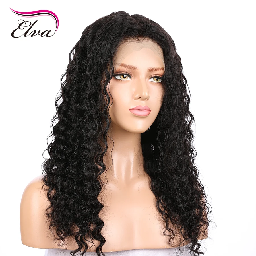 250% плотность 360 фронтальные человеческие волосы парики для черных женщин предварительно выщипанные волосы отбеленные узлы бразильские волосы remy Elva