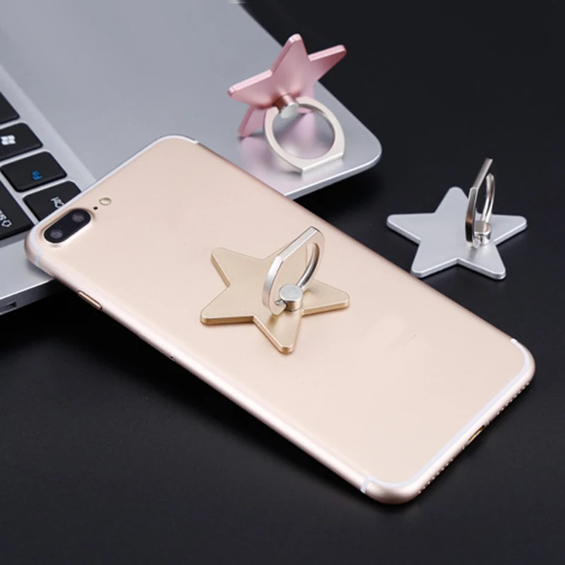 360° Phone Finger Ring Holder Five-pointed star Universal Accessories Grip Desk Stand Mount Mobile Cell Phone sent phone holder