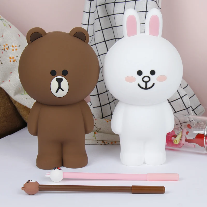 

1pcs Carton Cute Silica gel Pen holder Best Gift for Children Office Supplies
