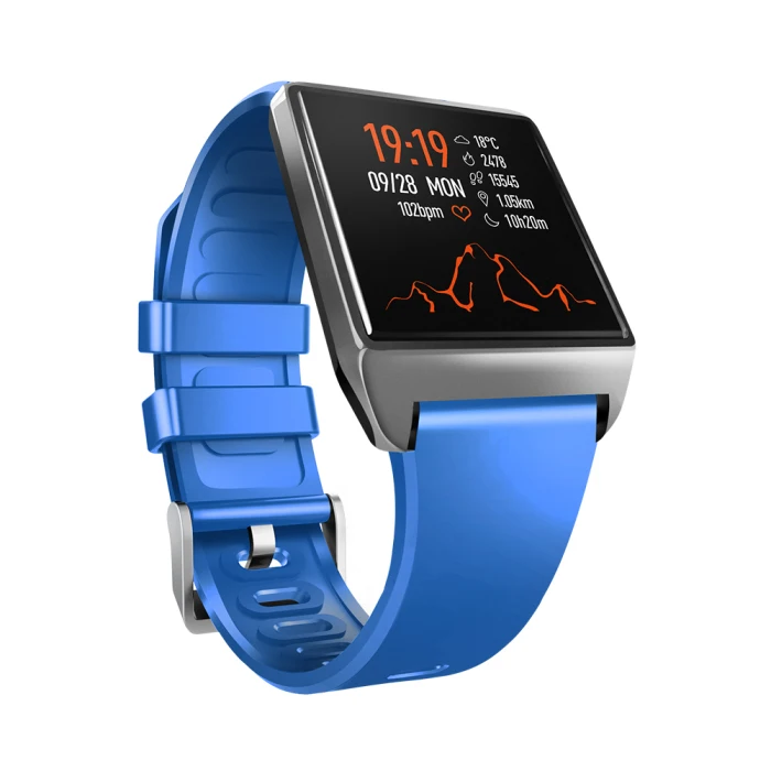 Синий DW-Wogesup W2 Смарт-часы gps Bluetooth спортивный пульсометр кровяное давление smartwatch Водонепроницаемый Фитнес-трекер Смарт-браслет - Цвет: Синий