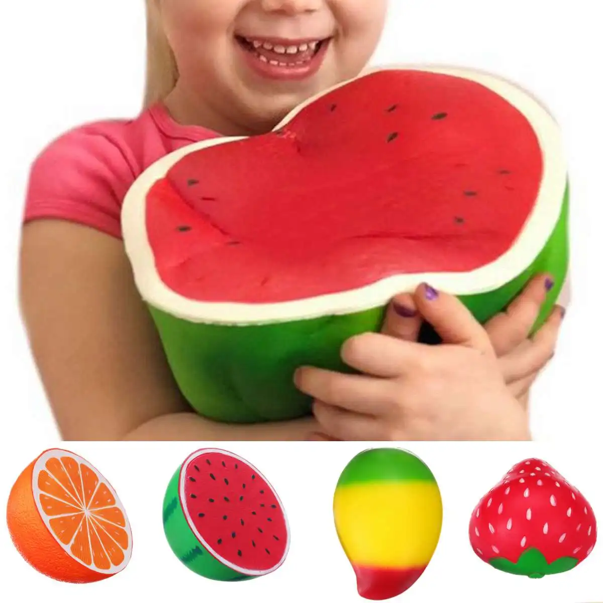 

Super Giant Soft Squishy Artificial Fruit Slow Rising Toys Watermelon Orange Strawberry Mango Anti-stress Toys
