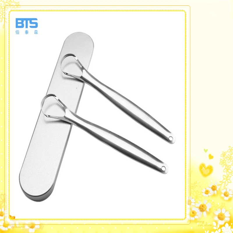 

Tongue Scraper Reusable Portable Stainless Steel Oral Tongue Cleaner Brush Fresher Sweepers for Adults Kids
