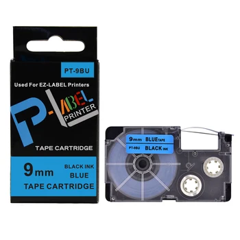 

1PCS kingroad compatible Black on Blue XR-9BU PT-9BU 9mm label tapes for EZ label printers