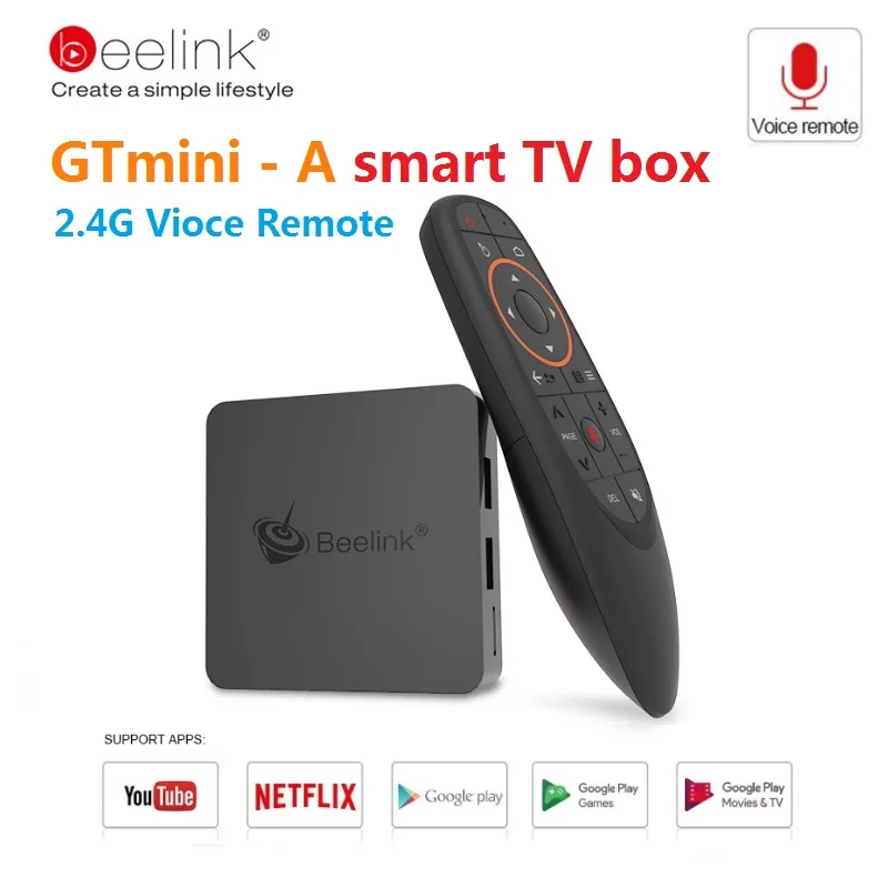 2019 Beelink GTmini A Smart Android 8.1 TV Box Amlogic S905X2 Set Top Box 2.4G Voice Remote Support