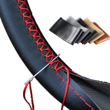 New wear resistant font b Car b font Steering Wheel Covers Leather Braid on the Steering