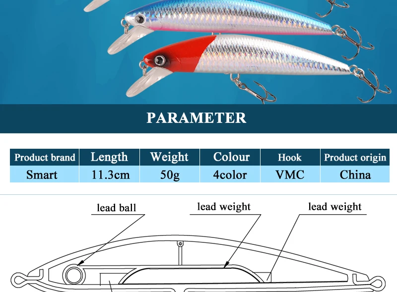 Умная Приманка Minnow 113 мм/50 г ABS пластик 7 цветов 3D глаза тонущие искусственные приманки крючок для рыбной ловли Peche Mer жесткая приманка