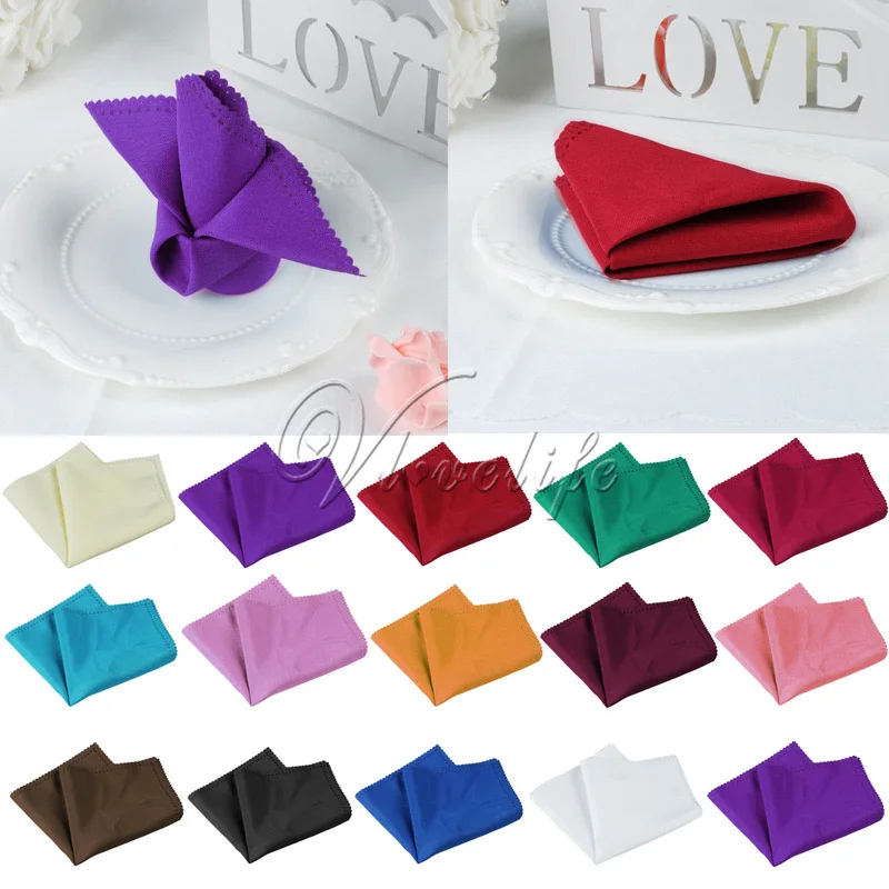 

30cm x 30cm Wedding Table Napkin Linen Napkin Polyester Handkerchief Cloth for Diner Party Xmas Supply Wedding Favors