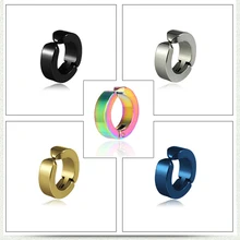 ZMZY Trend Edelstahl Männer Frauen Kreis Punk Rock Cool Schmuck Keine Loch Titan Stahl Ohr Clip Ohrringe Party Hochzeit geschenk