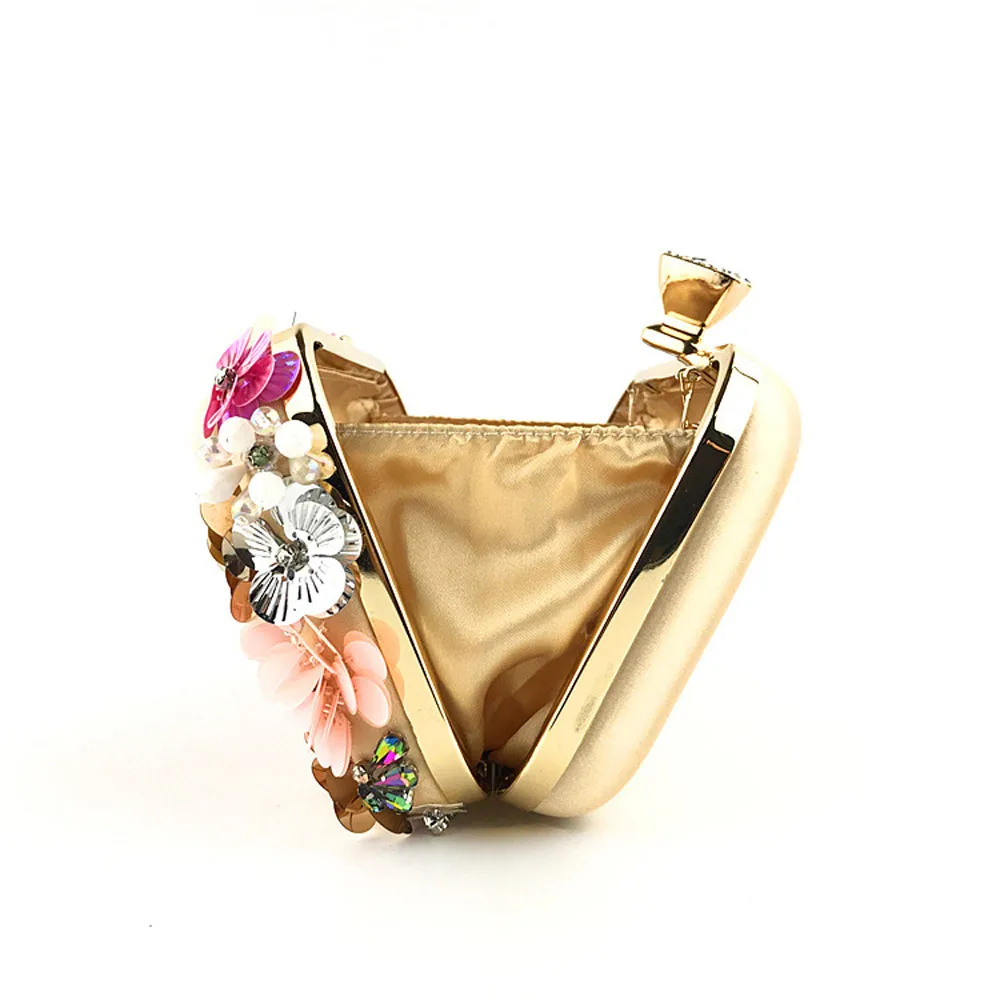 Elegant Evening Bags Shoulder Bag Flower Decoration ClutchesParty HandBag Elegant Evening Bags Shoulder Bag Flower Decoration ClutchesParty HandBag