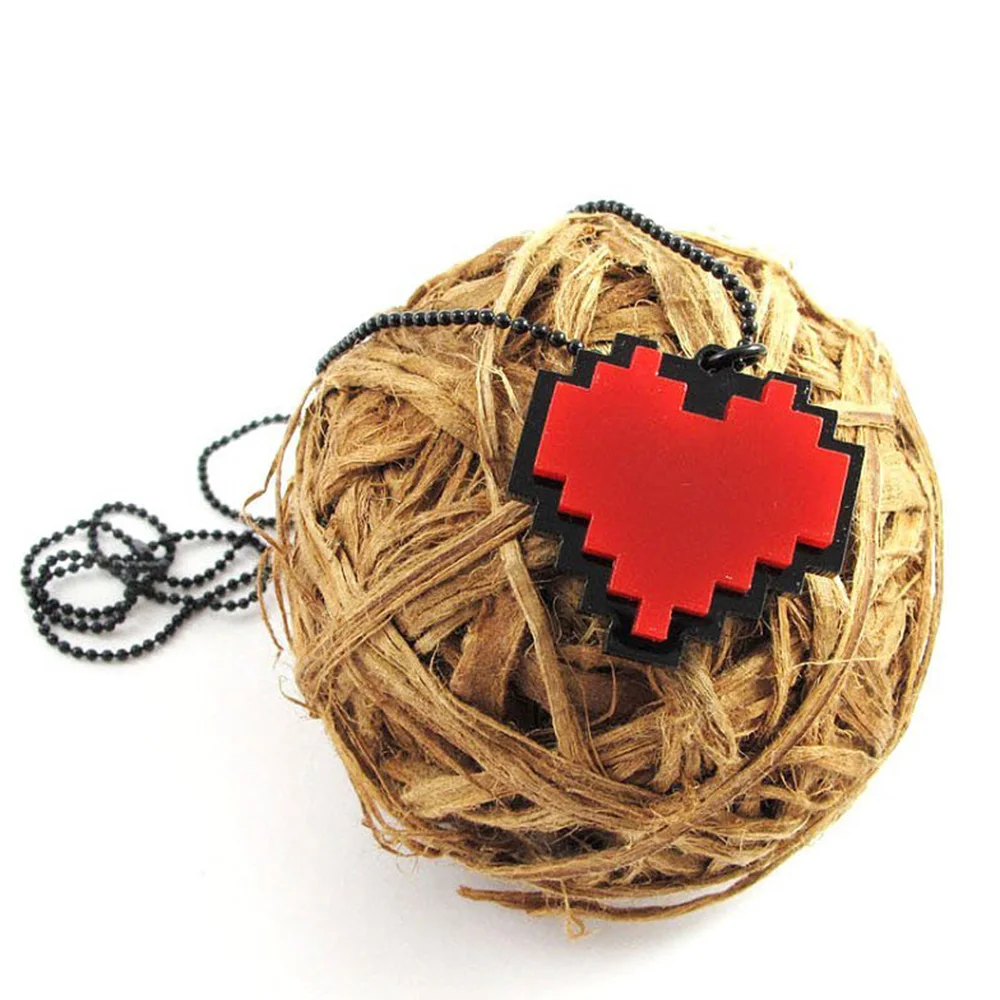 

Game Undertale Papyrus Sans Frisk Bravery LOVE Heart Necklace Pendant + Chain