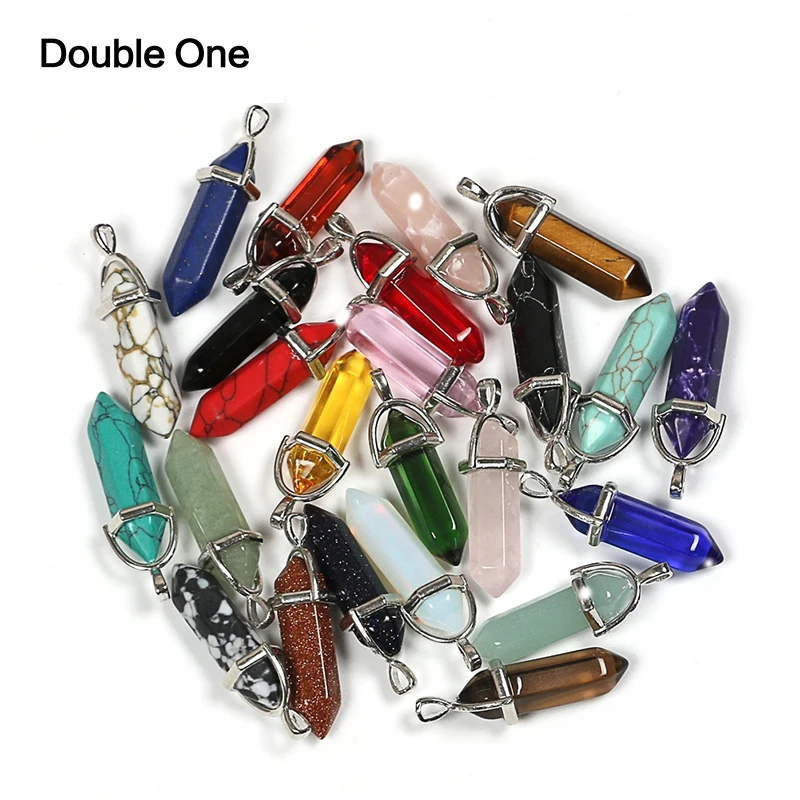12 шт./компл. заживляющие остроносые Подвески чакры шестиугольные кварцевые