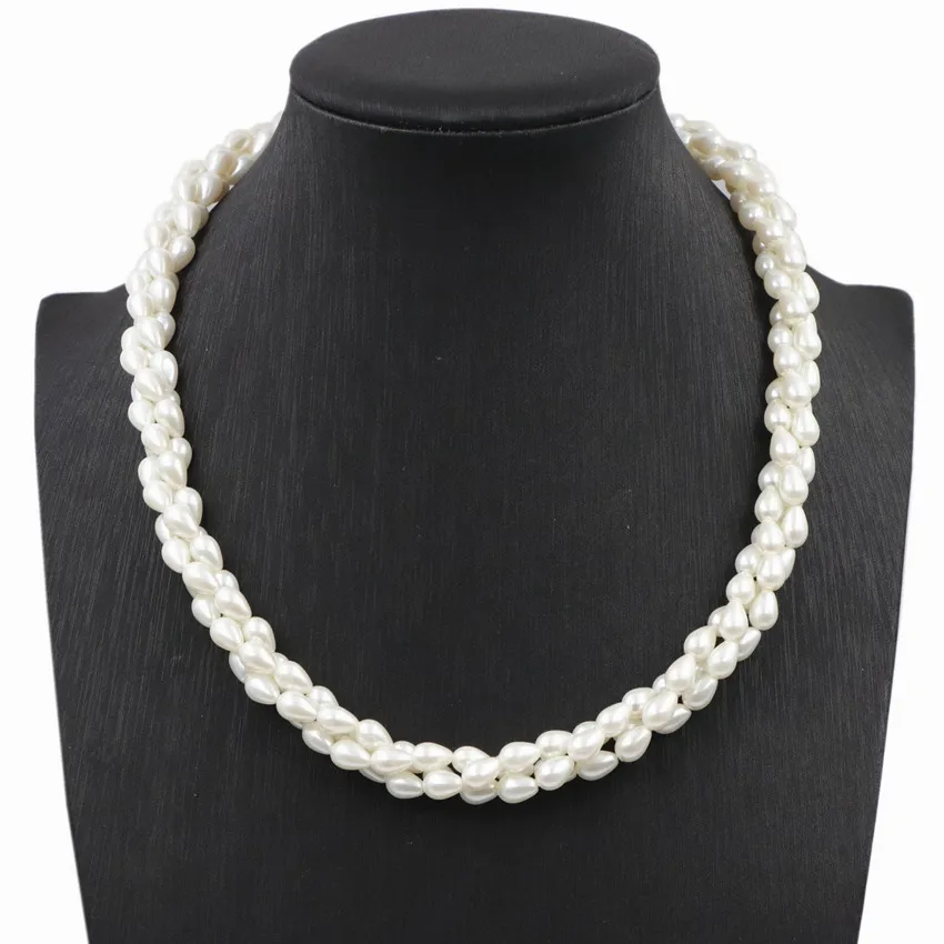 Fashion Simulated Pearl Beads Necklace Water Drop Twining Layers Choker Necklaces Jewelry Minimal Girlfriend Wedding Gift A739 | Украшения