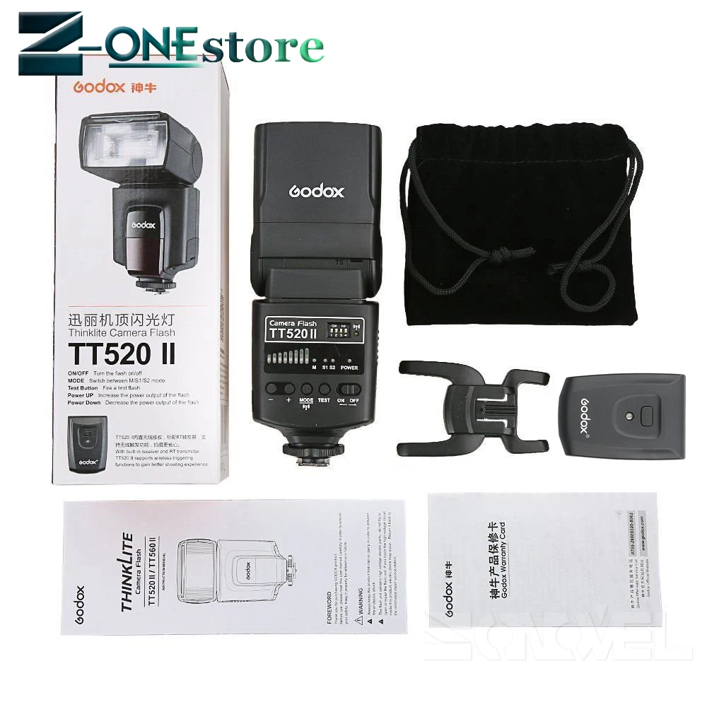 GODOX TT520II GN33 Speedlite+ Беспроводной передатчик для Nikon D7500 D7200 D7100 D5600 D5500 D5300 D3400 D3300 D810a флэш-памяти