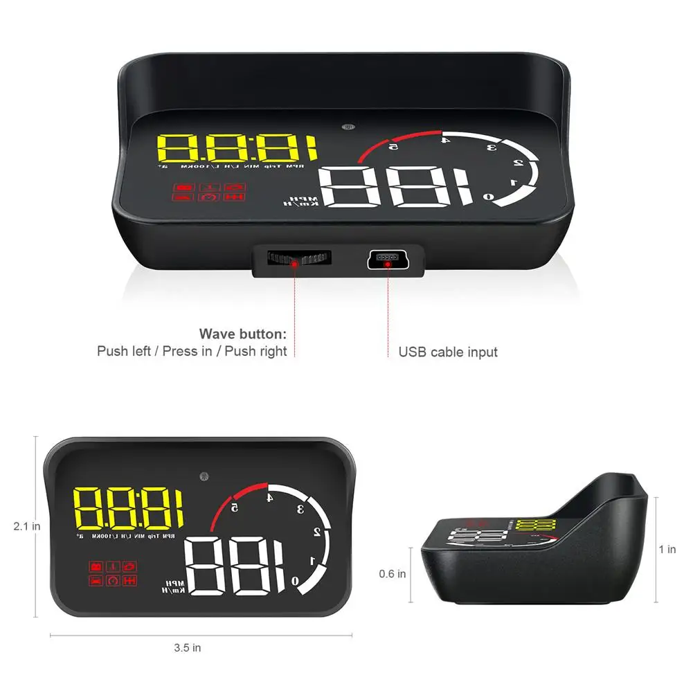 Модель M10 цвет дисплей OBD2 код ошибки удаление автомобиля диагностический инструмент превышение скорости напряжения сигнализации лобовое стекло проектор
