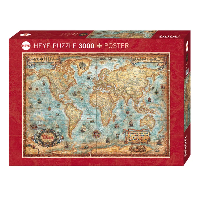 Ретро Версия Карта мира 3000 штук немецких импортных игрушек Ренуар