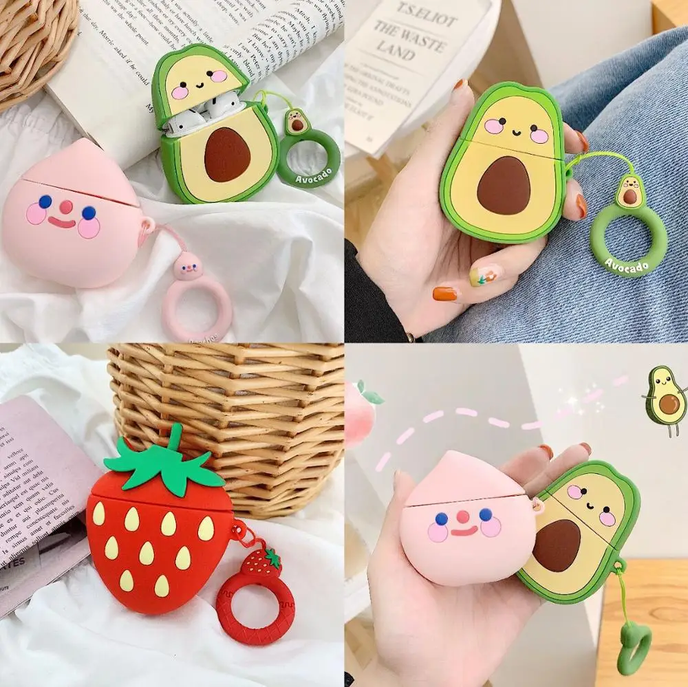 

Earphone Case For Airpods Case Silicone Cartoon Cute fruit Covers For Air Pods Cases For Apple Earpods Earbuds Accessories 2