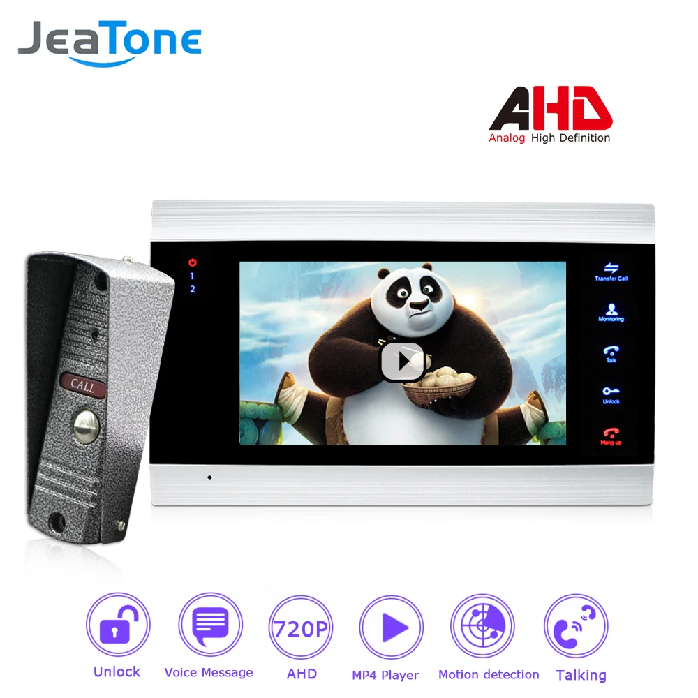 4 Wired 720P/AHD 7'' Video Door Phone Intercom DoorBell Door Speaker Security System Voice message/Motion Detection/MP4 Player 4 Wired 720P/AHD 7'' Video Door Phone Intercom DoorBell Door Speaker Security System Voice message/Motion Detection/MP4 Player