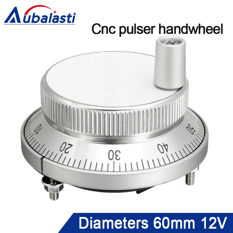 

free shipping Cnc pulser handwheel Diameter 60mm Pulse 100 Voltgae 12v 4pin hand wheel CNC machine Manual Encoder Generator