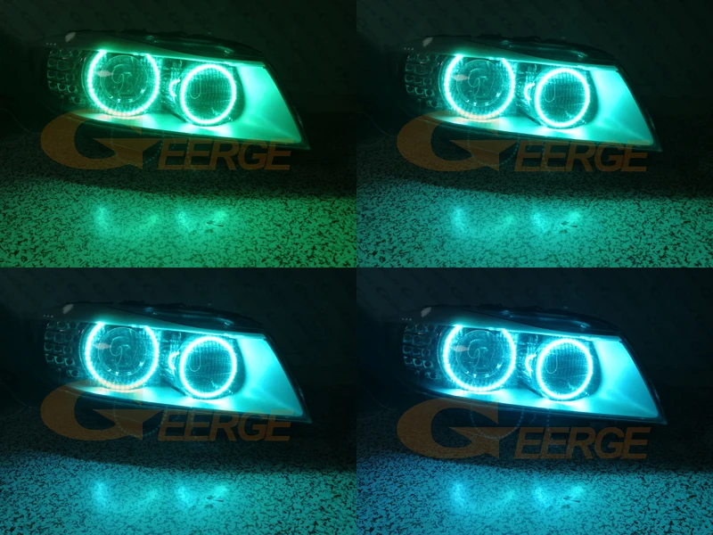 Для BMW 3 серии E91 E90 LCI 2009-2012 ксеноновая фара RF Bluetooth контроллер многоцветный ультра яркий RGB комплект светодиодов «глаза ангела»
