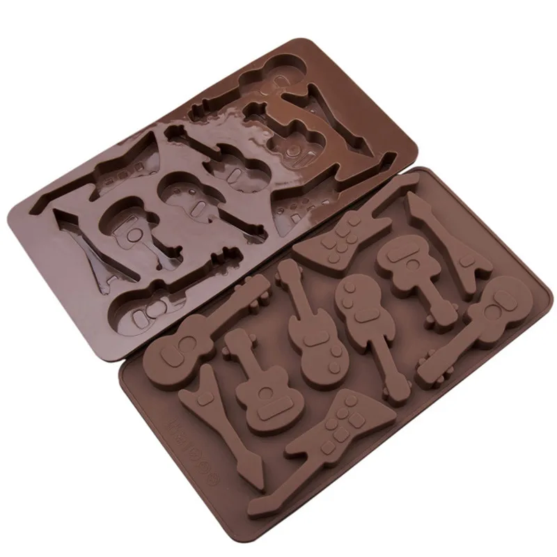 

MJ029 Lovely Guitar Modeling Grade Silicone Material Shape For Chocolate Handmade Mold, Cake Tools, Cookie, Jelly, Ice Mold