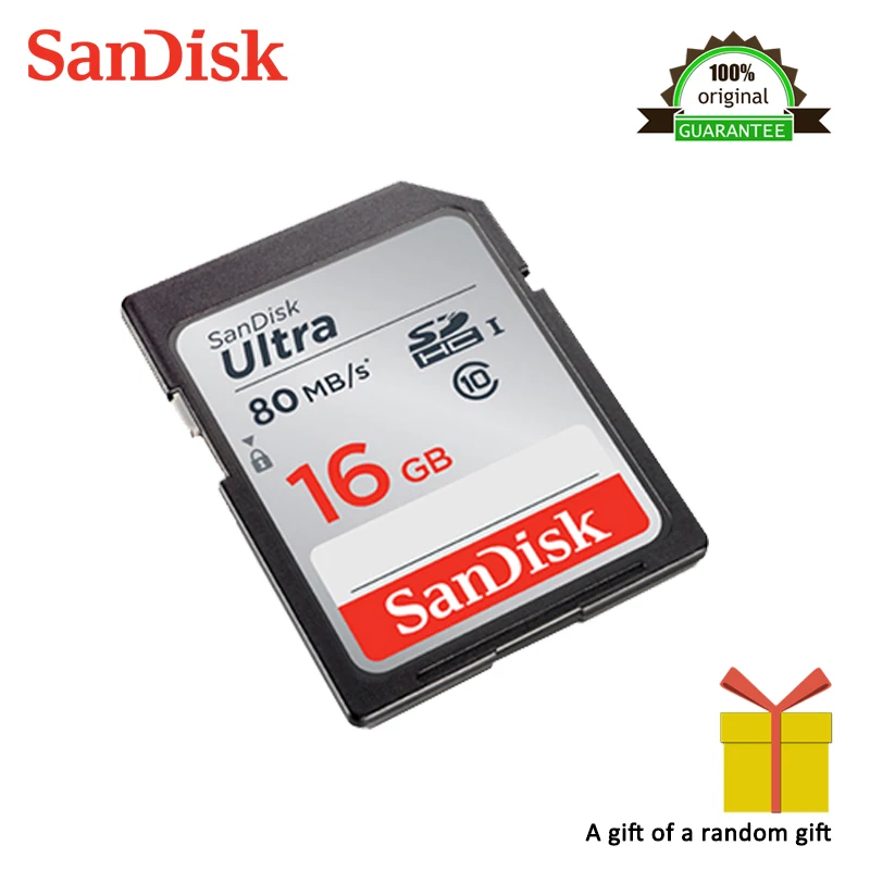 Высокоскоростная карта памяти Sandisk sd TF класс 10 16 ГБ 80 МБ/с./с Оригинальная флеш