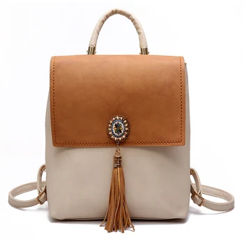 

Tassel Women Small Backpack PU Leather Women's Backpack Fashion Shoulder Bag Female Backpack Cute School Bags for Girls