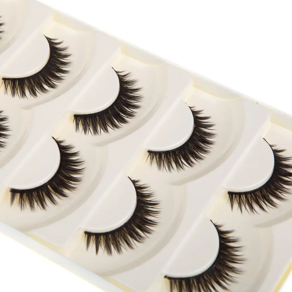 

HHFF 5 Pairs False Eyelashes Pure Hand-made Voluminous Thick Long Fake Lashes