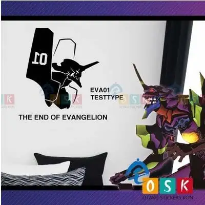 THE END OF EVA 01 TESTTYPE виниловые наклейки на стену Декор домашнее украшение аниме