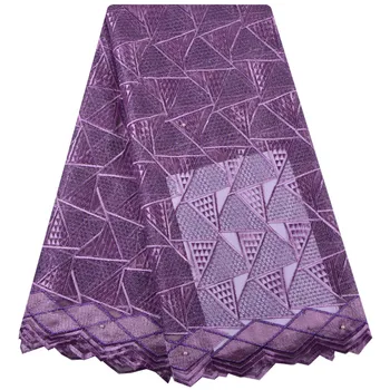 

Latest Nigerian Net Laces 2019 Purple High Quality African French Lace Embroidery African Lace Fabric For Ladies Dress 1391
