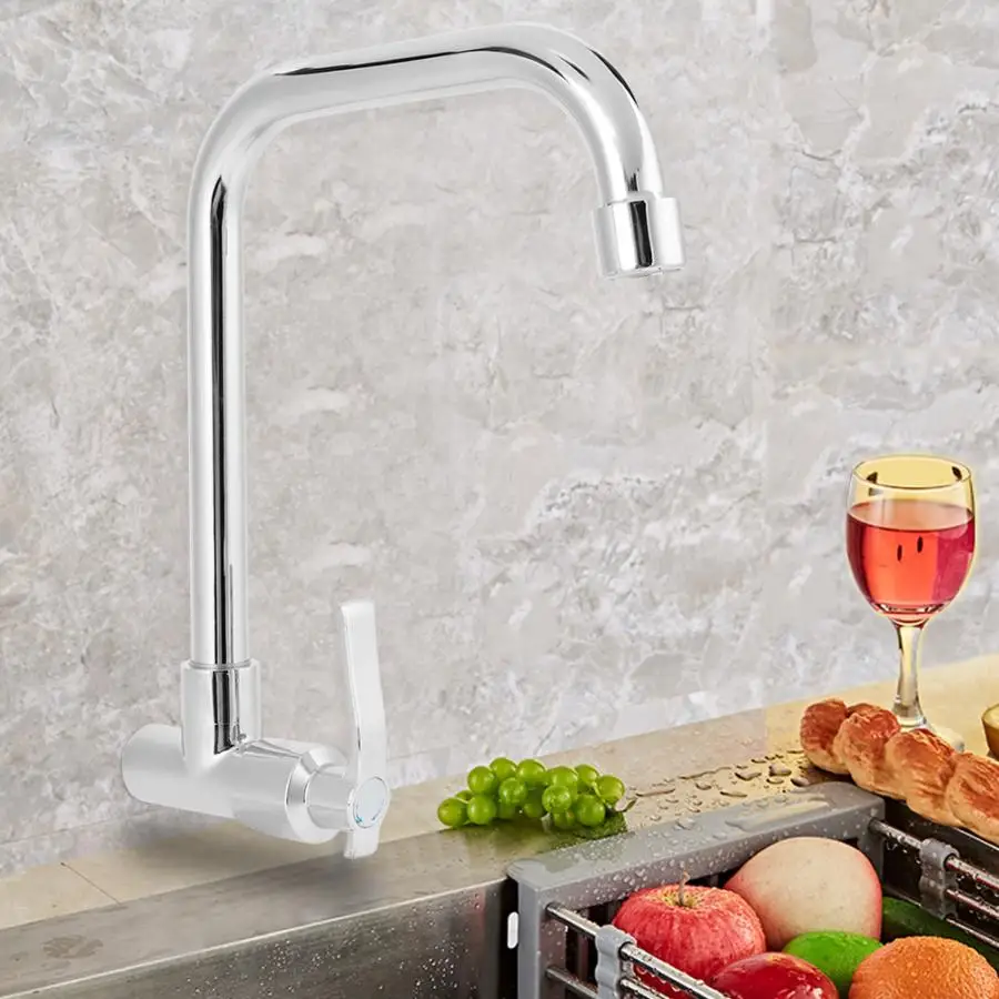 

Household G1/2in Kitchen Faucet Single Cold Water Basin Faucets Wall-Mounted Sink Faucet (Without Hose) robinet salle de bain