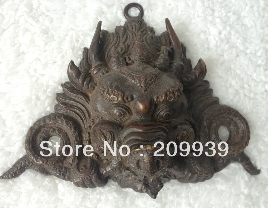 

001220 Mask door decoration koncker Bronze statues Chinese antique Old (A0314)
