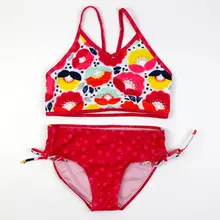 Купальники для маленьких девочек, 2 предмета, летний комплект бикини с принтом для девочек, детский раздельный купальник, пляжная одежда, детские купальные костюмы, горячая распродажа, весенняя одежда