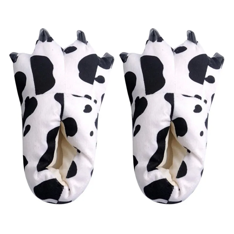 

Winter Warm Soft indoor floor Slippers Women Men Adult Shoes Paw Funny Animal Monster Dinosaur Claw Plush Home Slippers #40