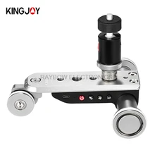 Kingjoy PPL-06S electric 3 wheels Car camera 360 video tripod head professional for Smartphones DSLR mirrorless GoPro Camera